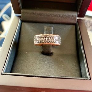 1.4Ct Black Diamond 14k Rose Gold Engagement Band